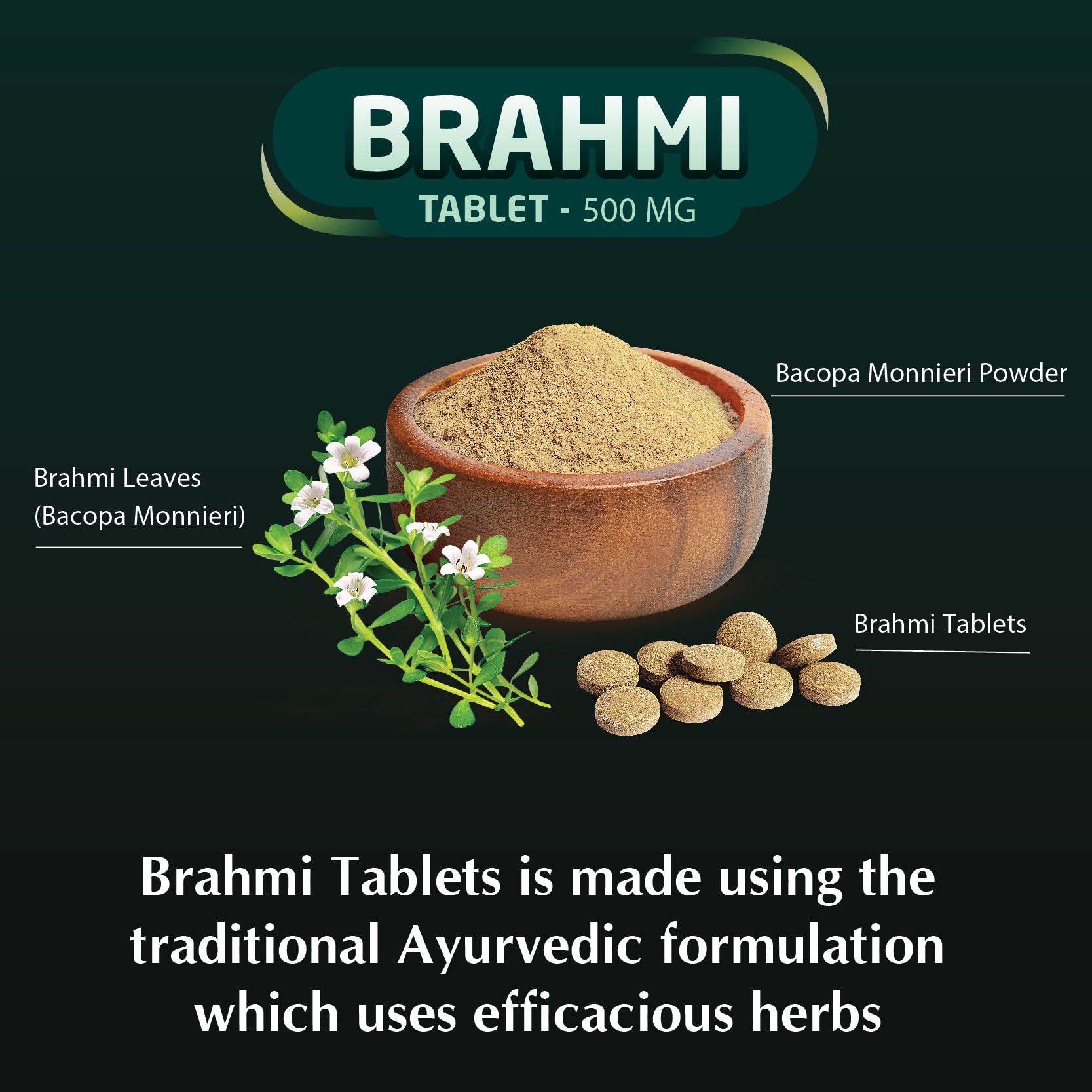 Brahmi Tablet | Helps To Handle Life’s Daily Stress | 500mg