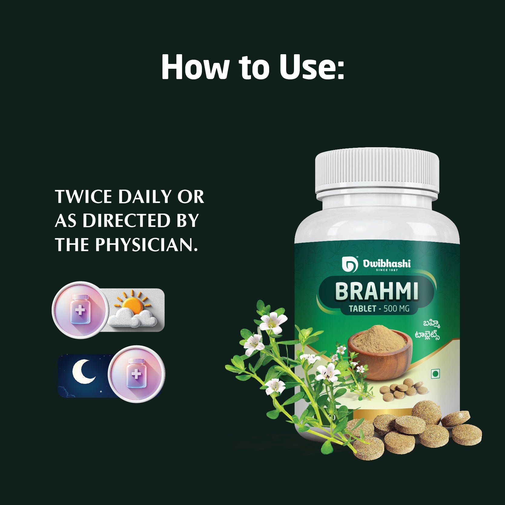 Brahmi Tablet | Helps To Handle Life’s Daily Stress | 500mg