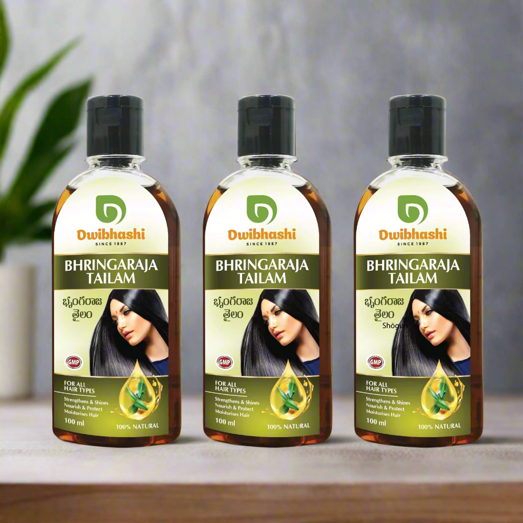 Bhringraj Tailam | Hair Oil For Deep Conditioning - Controls Hair Fall | 300ml (Pack of 3)