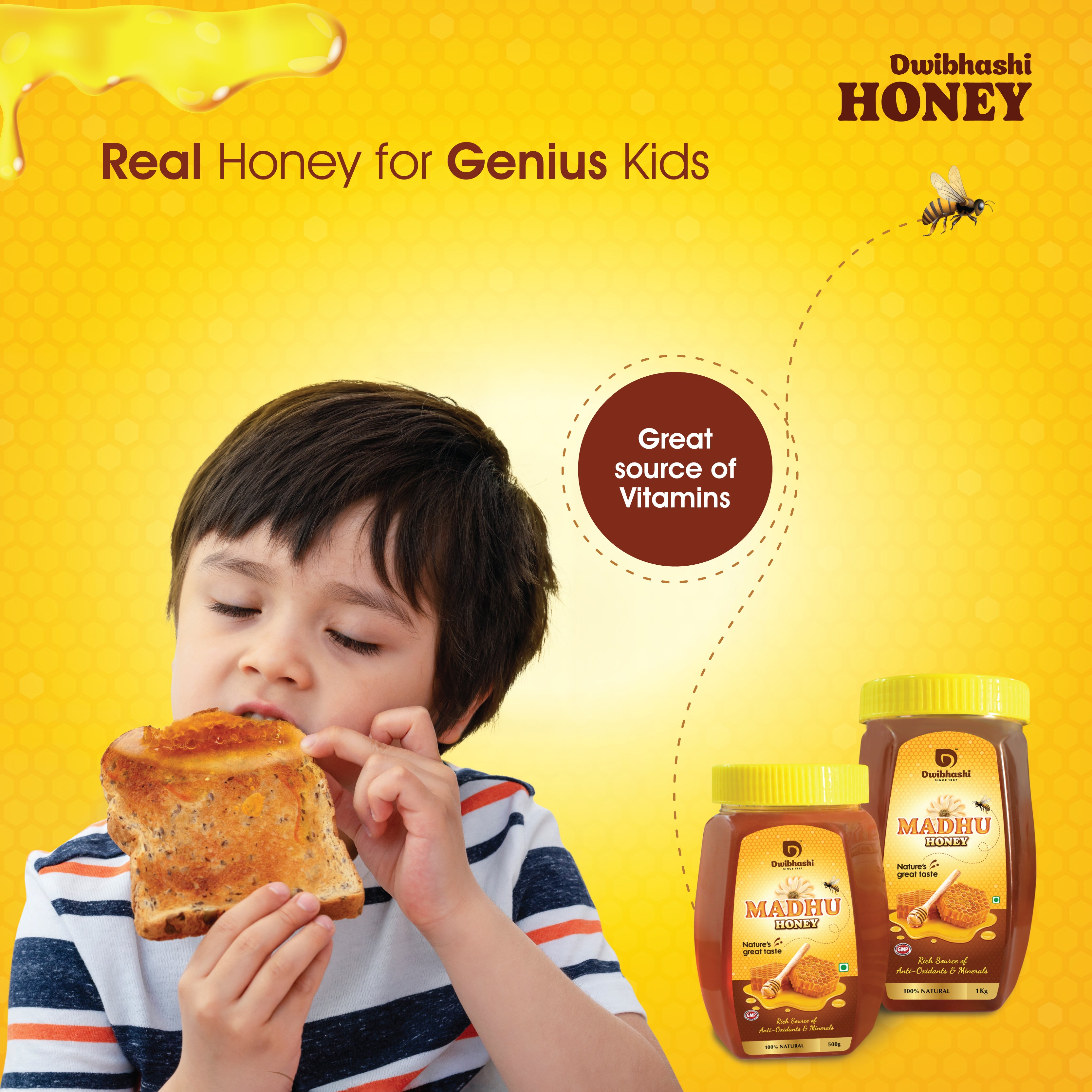 Madhu Honey | Promotes Good Health | Antioxidants Boosts Immunity | 500g