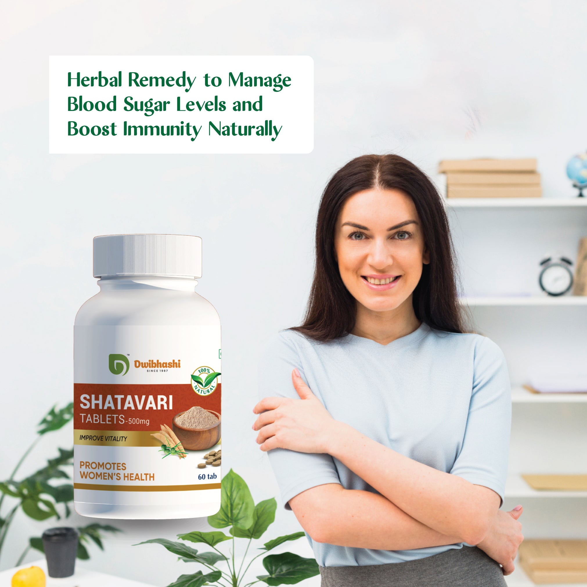 Shatavari Tablets | Balances Hormones | Supports Reproductive Health | 60 tabs