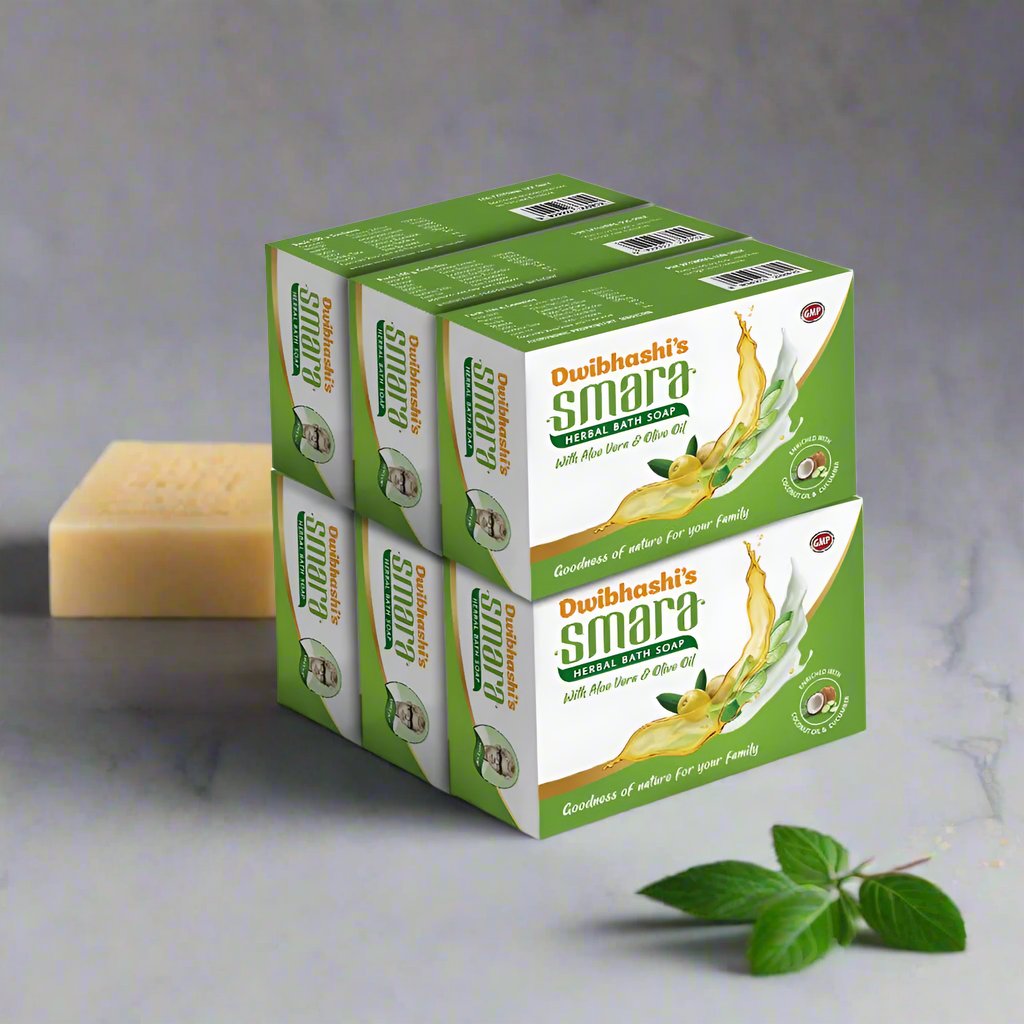 Smara Herbal Alovera Bath Soap | Moisturize And Smooth skin,Helps Replenish its Moisture | 600g (Pack of 6)