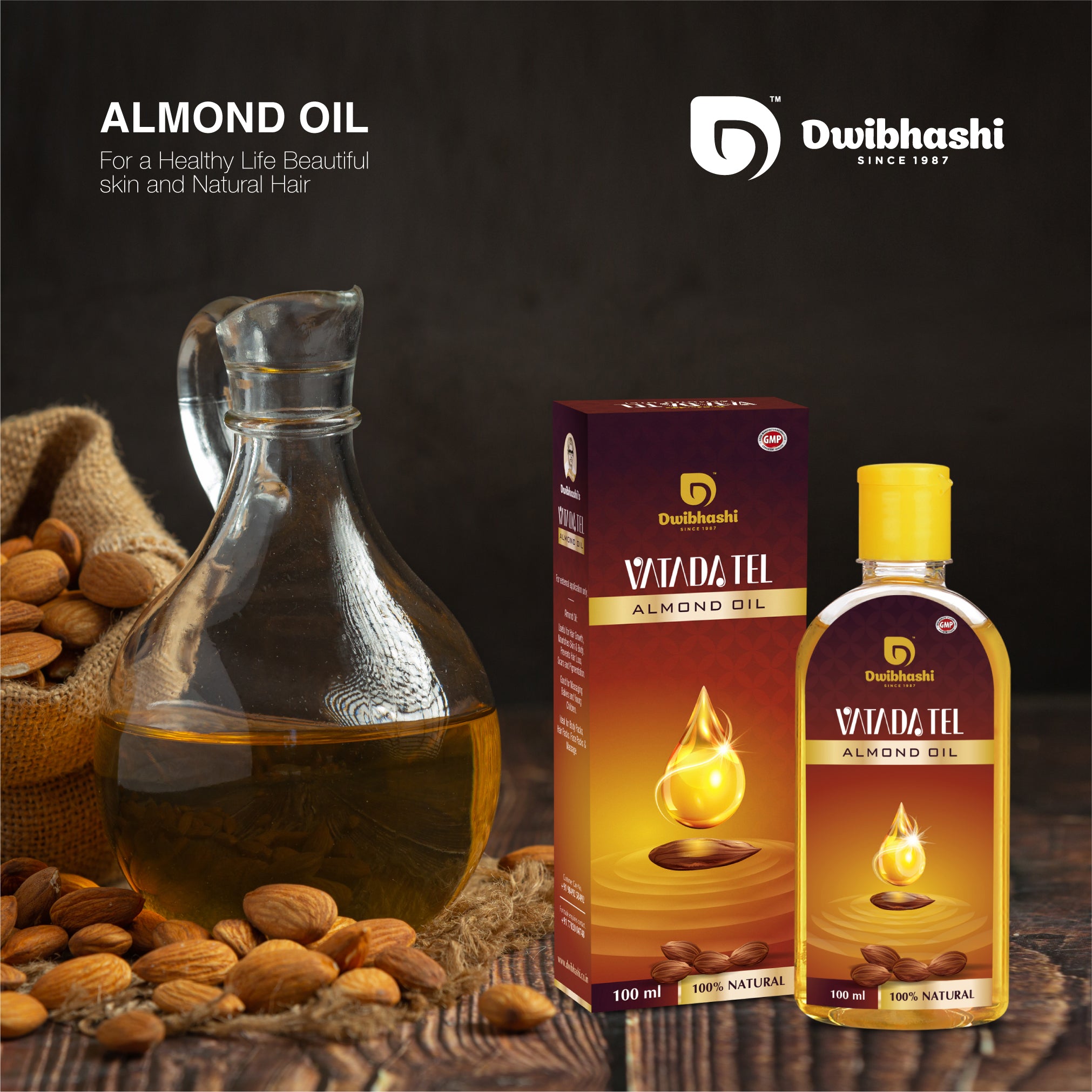 Almond Oil | Rich In Vitamin E And Antioxidants,Stimulates Hair Growth | 50ml | 100ml