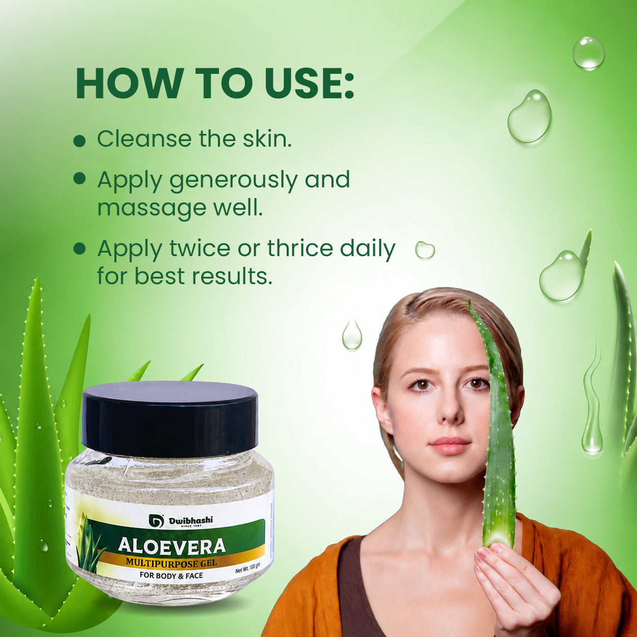 Aloevera Gel | Natural Cleanser | Multipurpose Gel | 100g