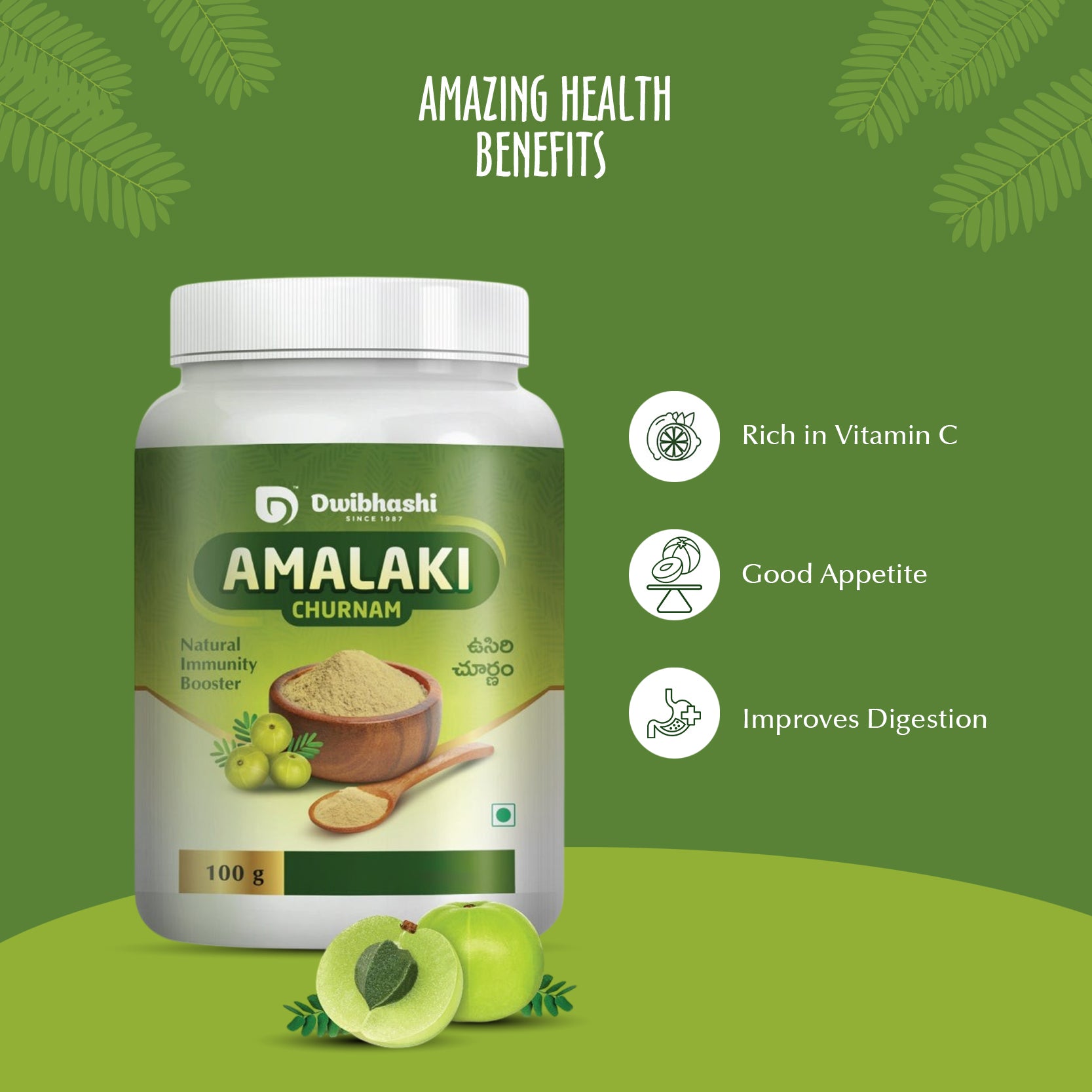 Amalaki Churnam | Acidity, Hairfall, Headache, Constipation | 400g (Pack of 4)