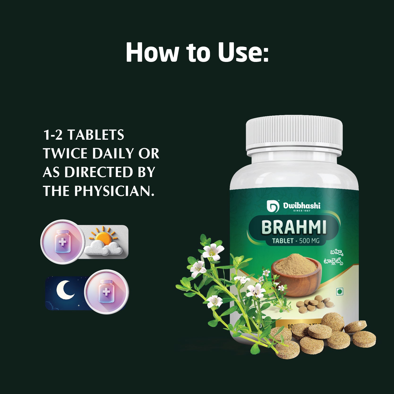 Brahmi Tablet | Helps To Handle Life’s Daily Stress | 500mg