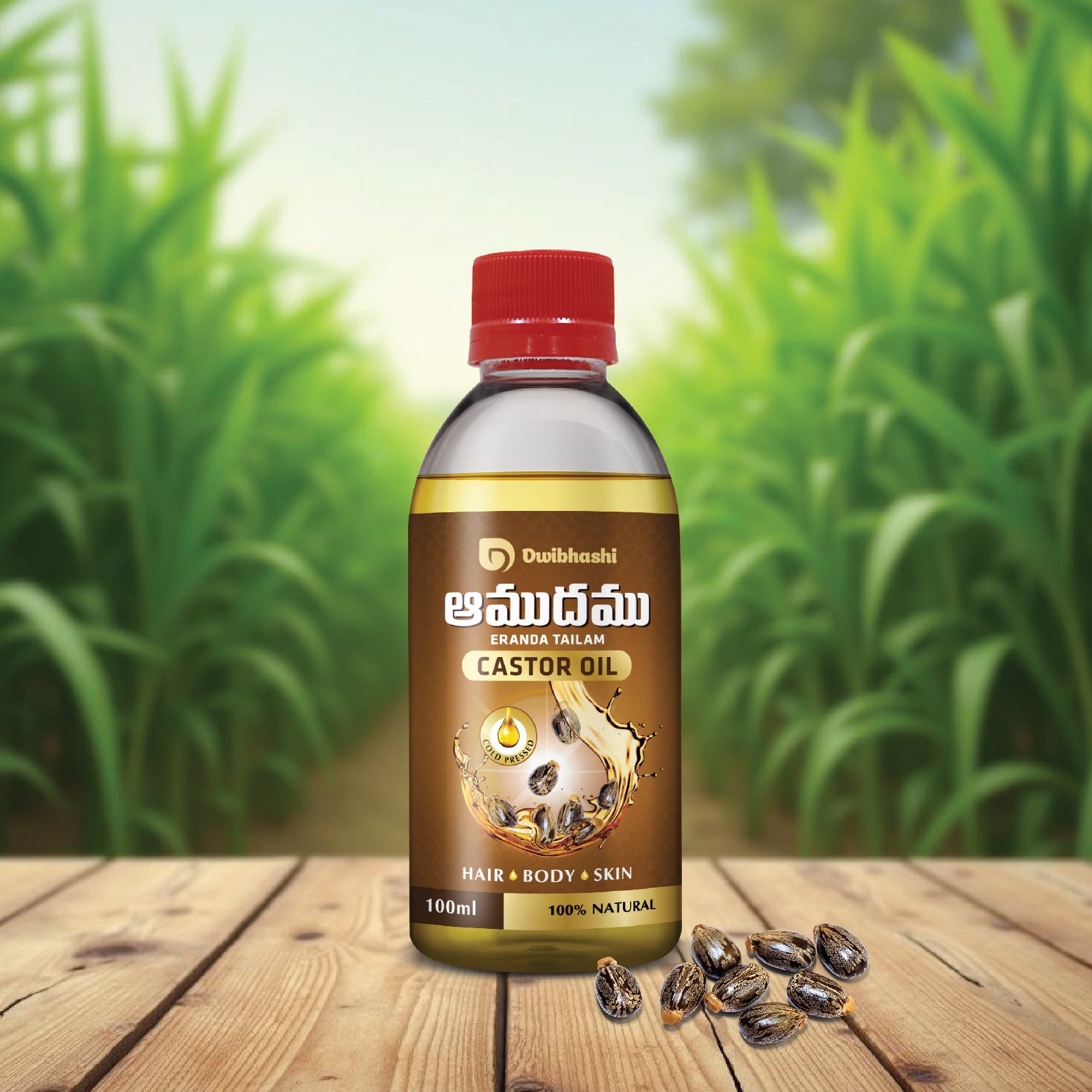 Castor Oil | Supports Hair Growth, Glowing Skin & Strong Nails | 100ml | 200ml