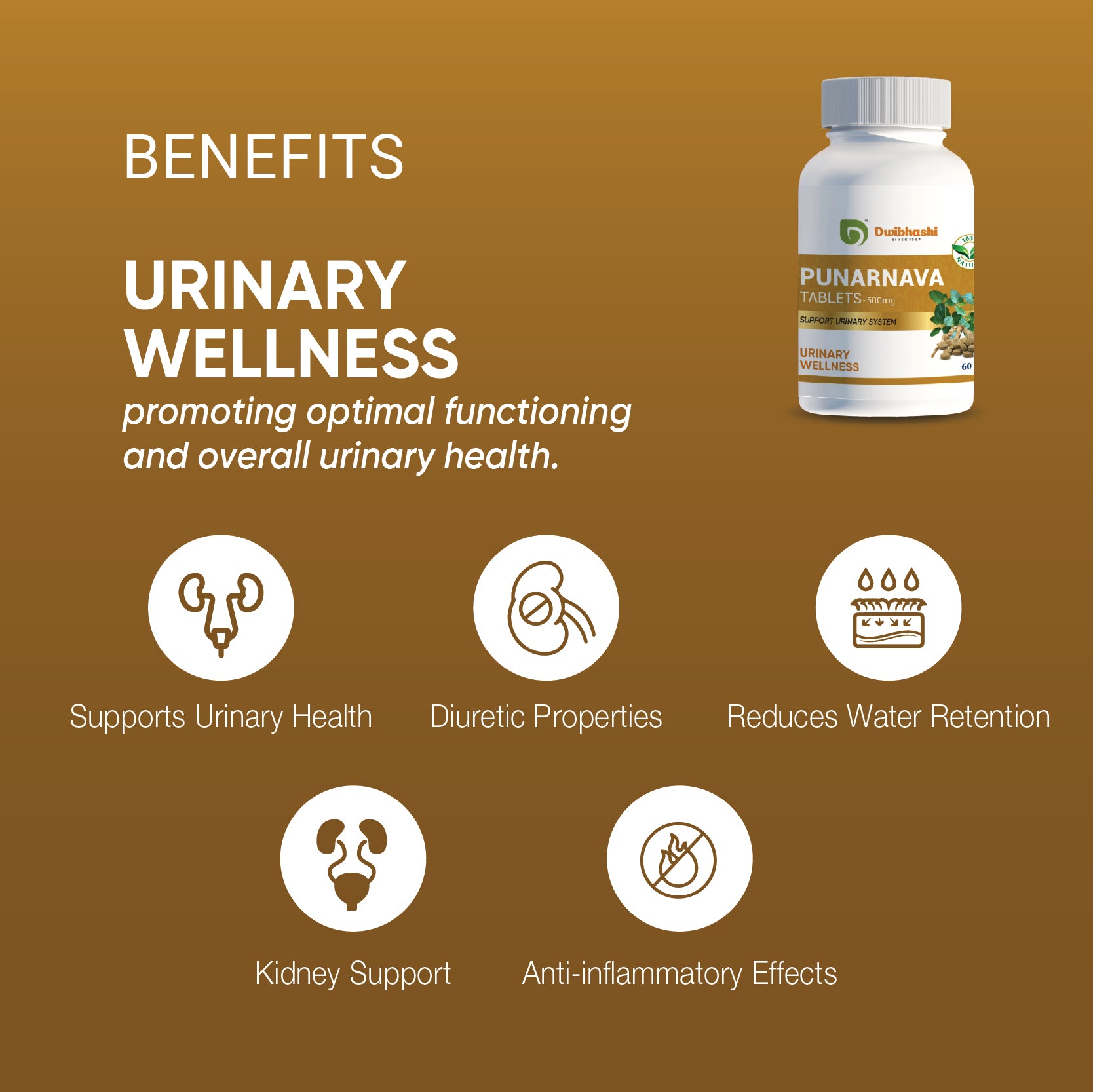 Punarnava Tablets | Reduce Inflammation | Support Kidney Health | 60 tabs