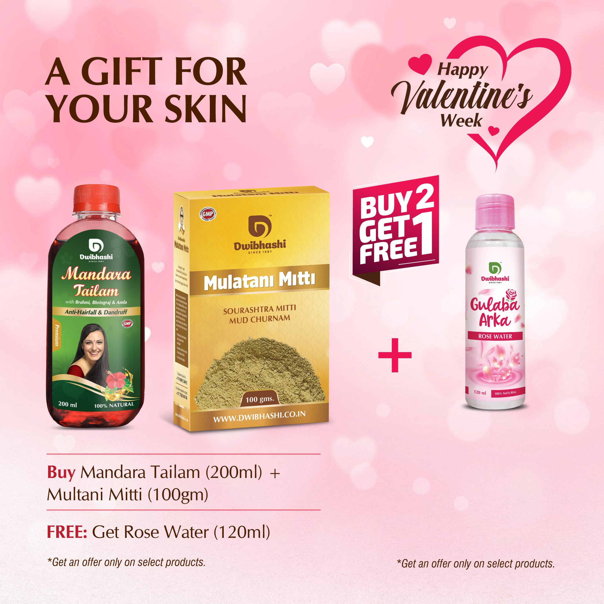 Mandara Tailam (200ml)+Multani Mitti (100gm)+Rose Water (120ml) Free