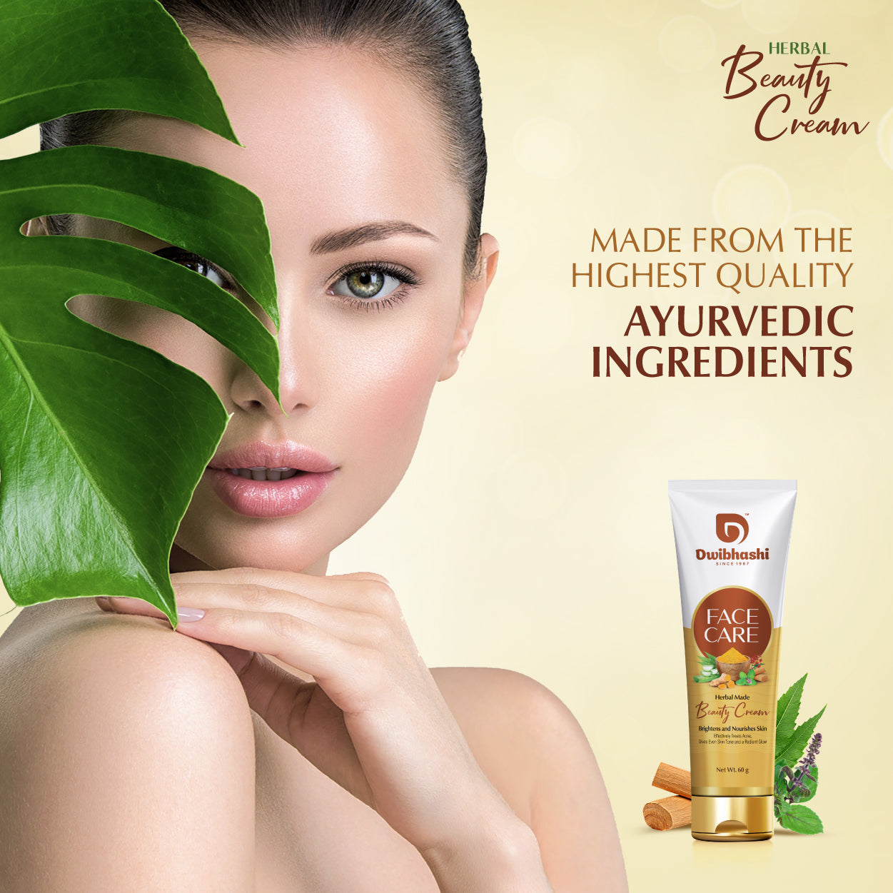 Herbal Face Care Cream | Brightens and Nourishes Skin | 30g