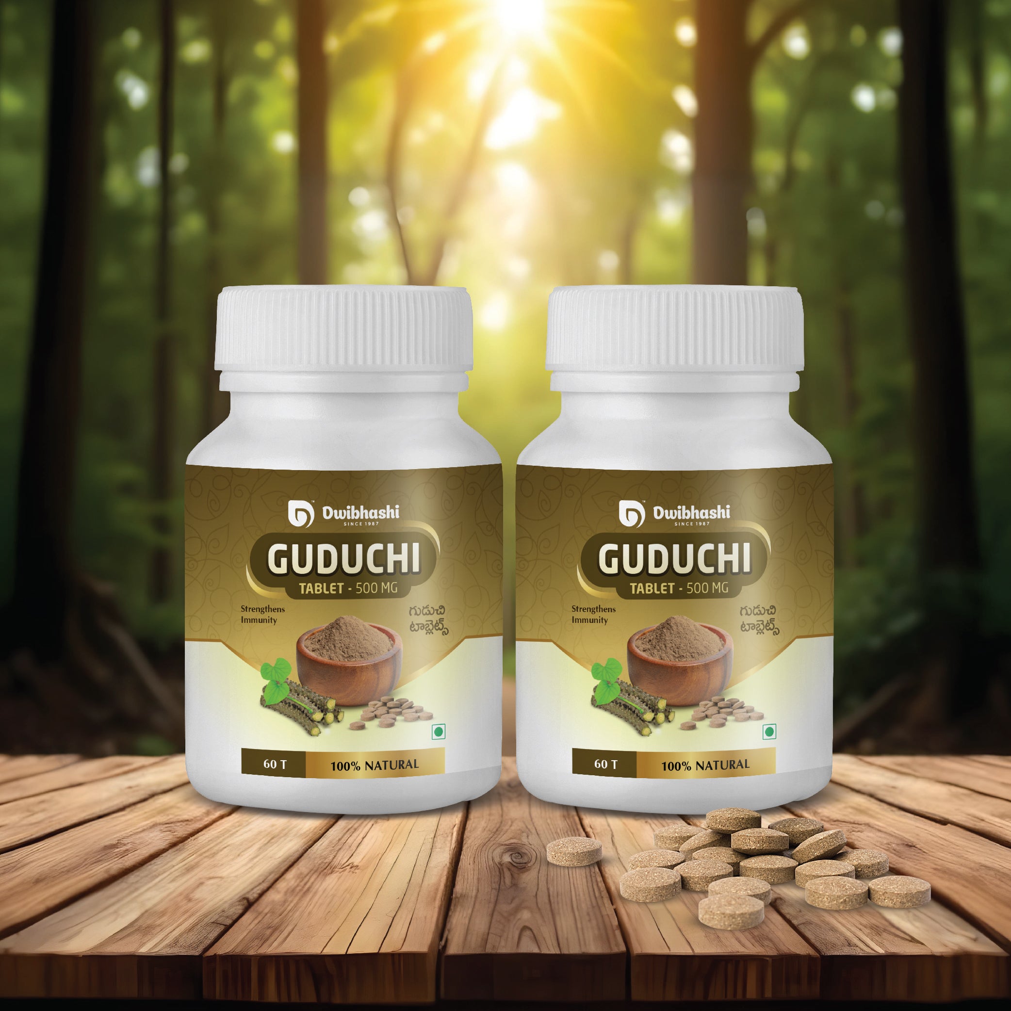 Guduchi Tablets | Builds Immunity and Improves Digestion| 120 tabs (Pack of 2)