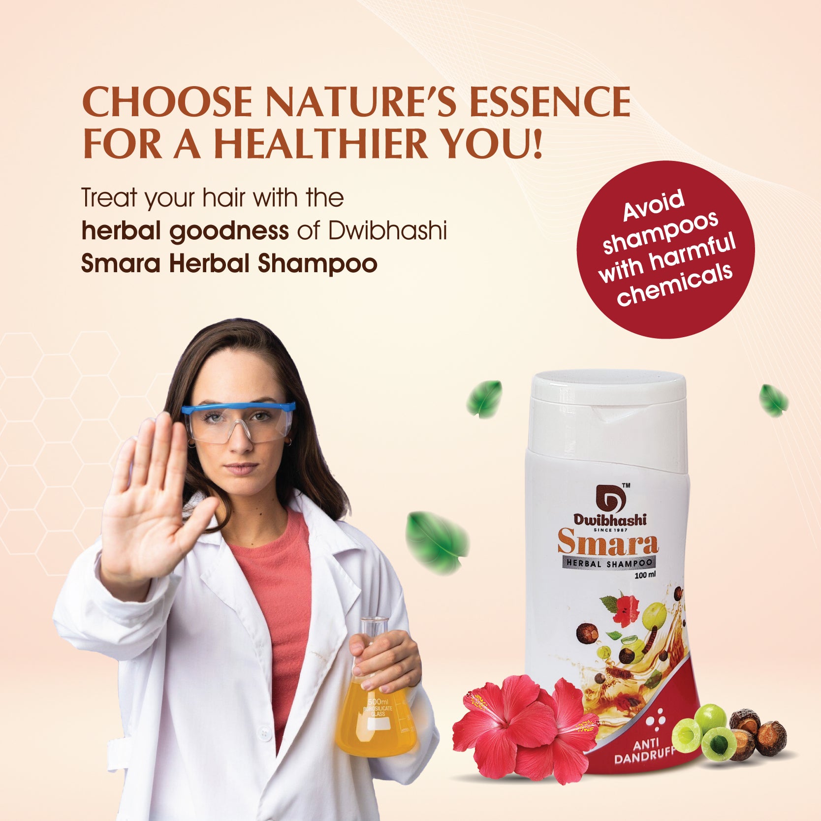 Dwibhashi's Smara Herbal Shampoo | Anti Dandruff | 100ml | 200ml