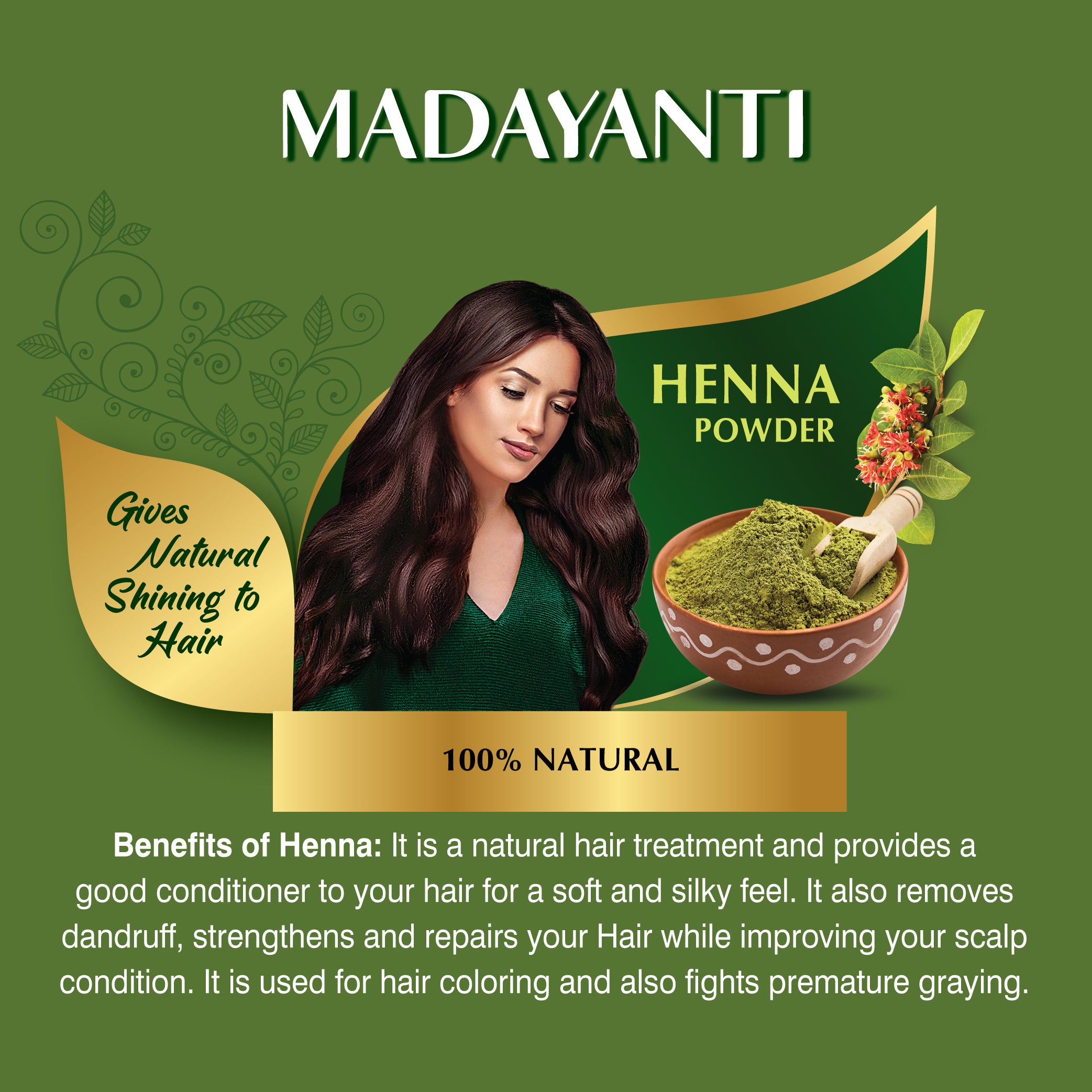 Henna | 100% Pure Henna Powder For Hair Colour | 100g | 500g | 1kg