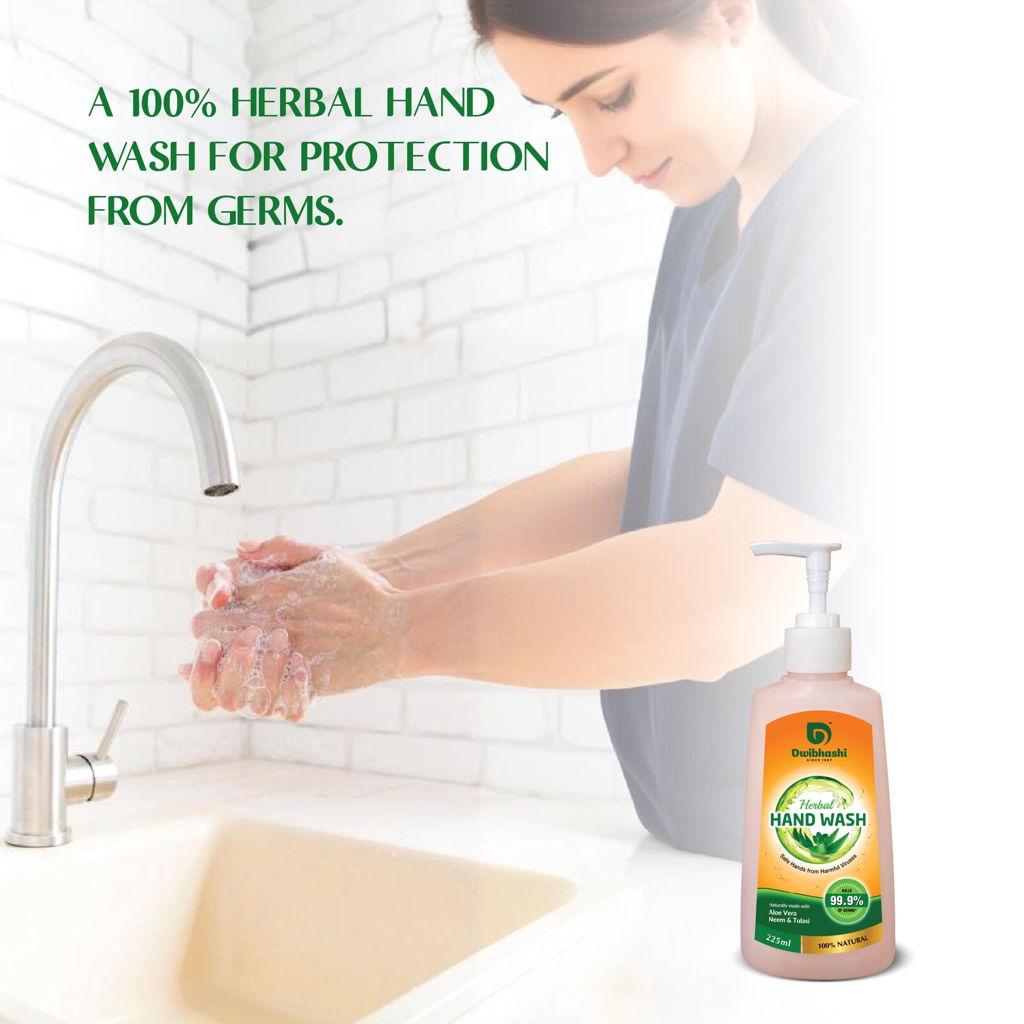 Herbal Hand Wash | Removes Germs From Hand | 225ml