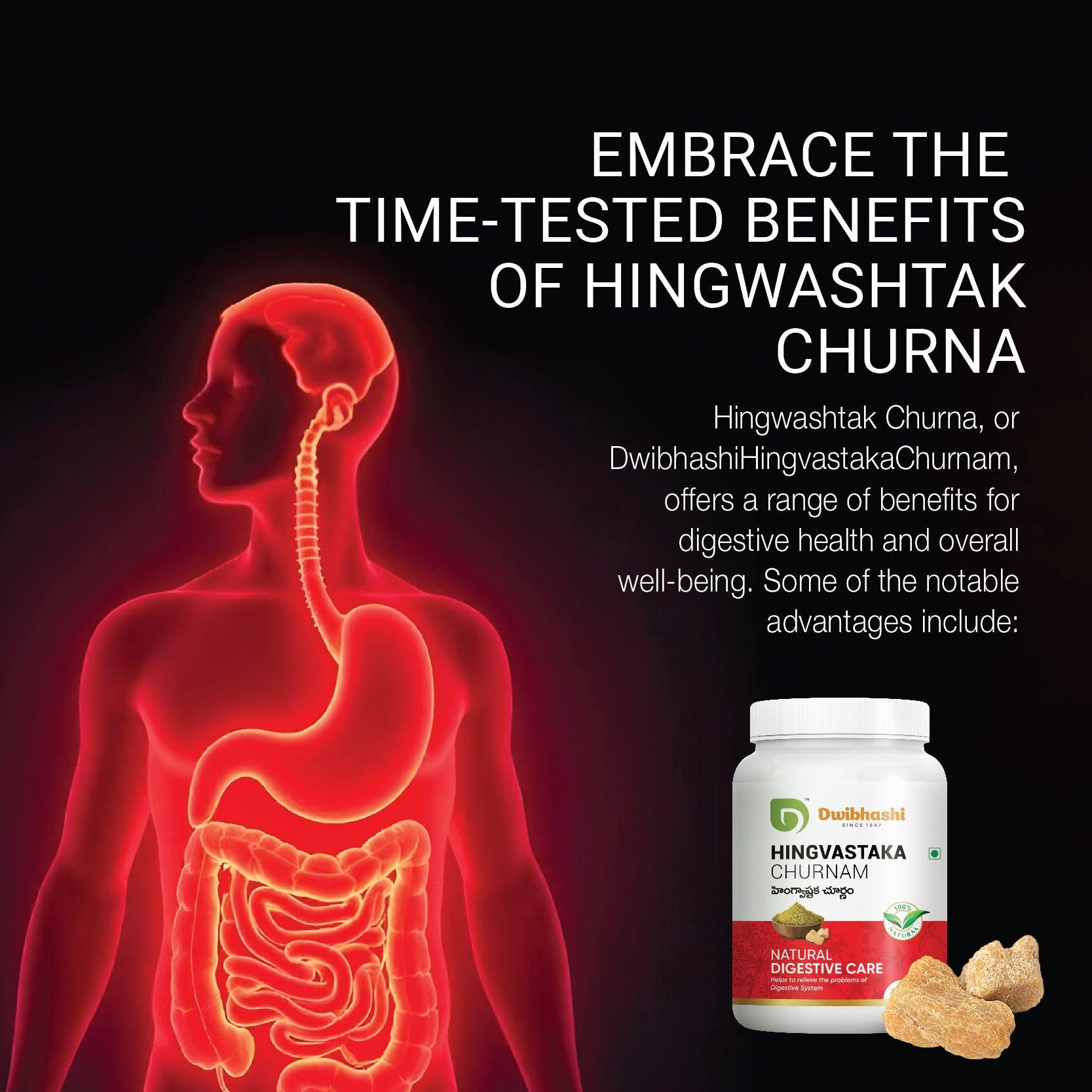 Hingvastaka Churnam | Digestive Support | Regulate Appetite | 100g