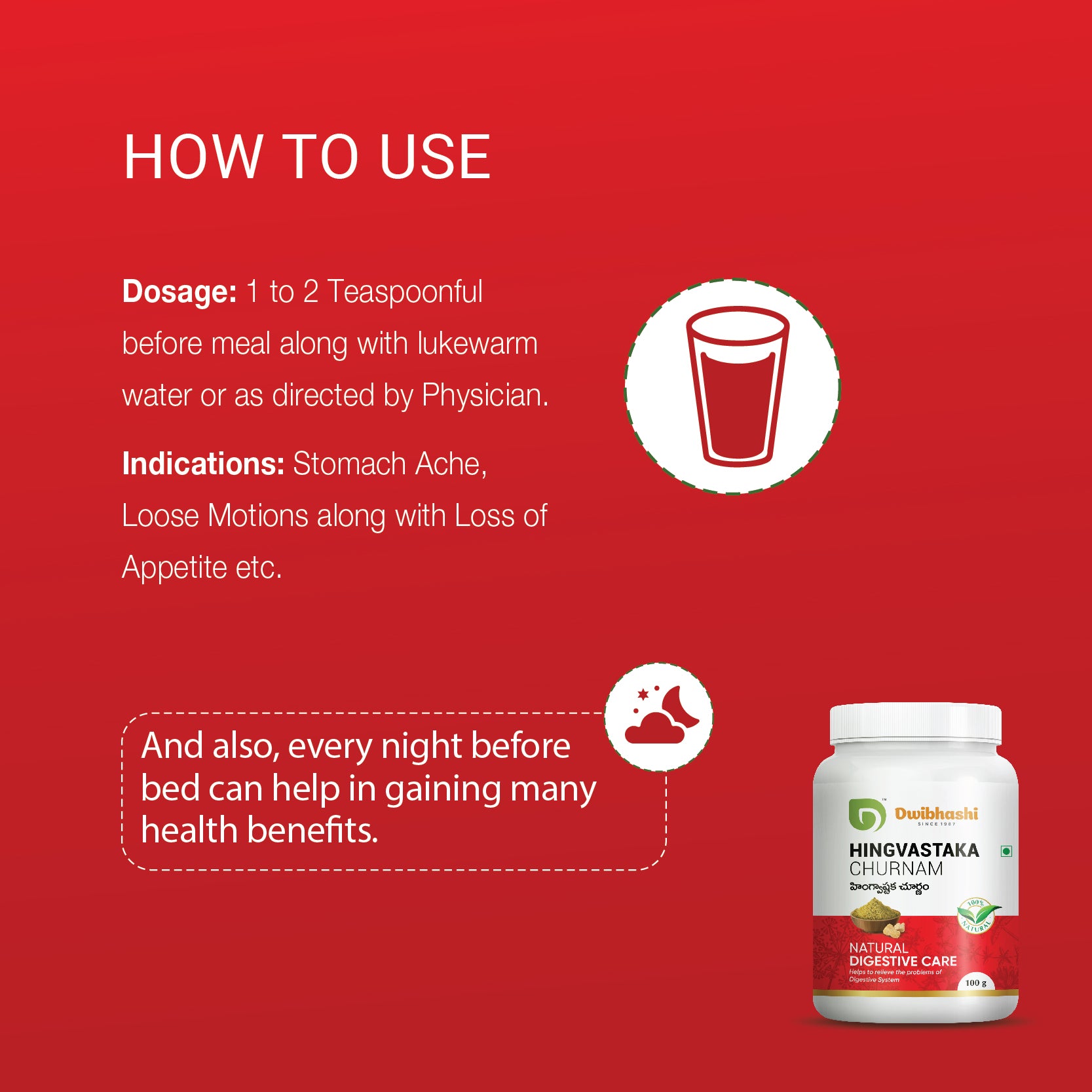 Hingvastaka Churnam | Digestive Support | Regulate Appetite | 100g