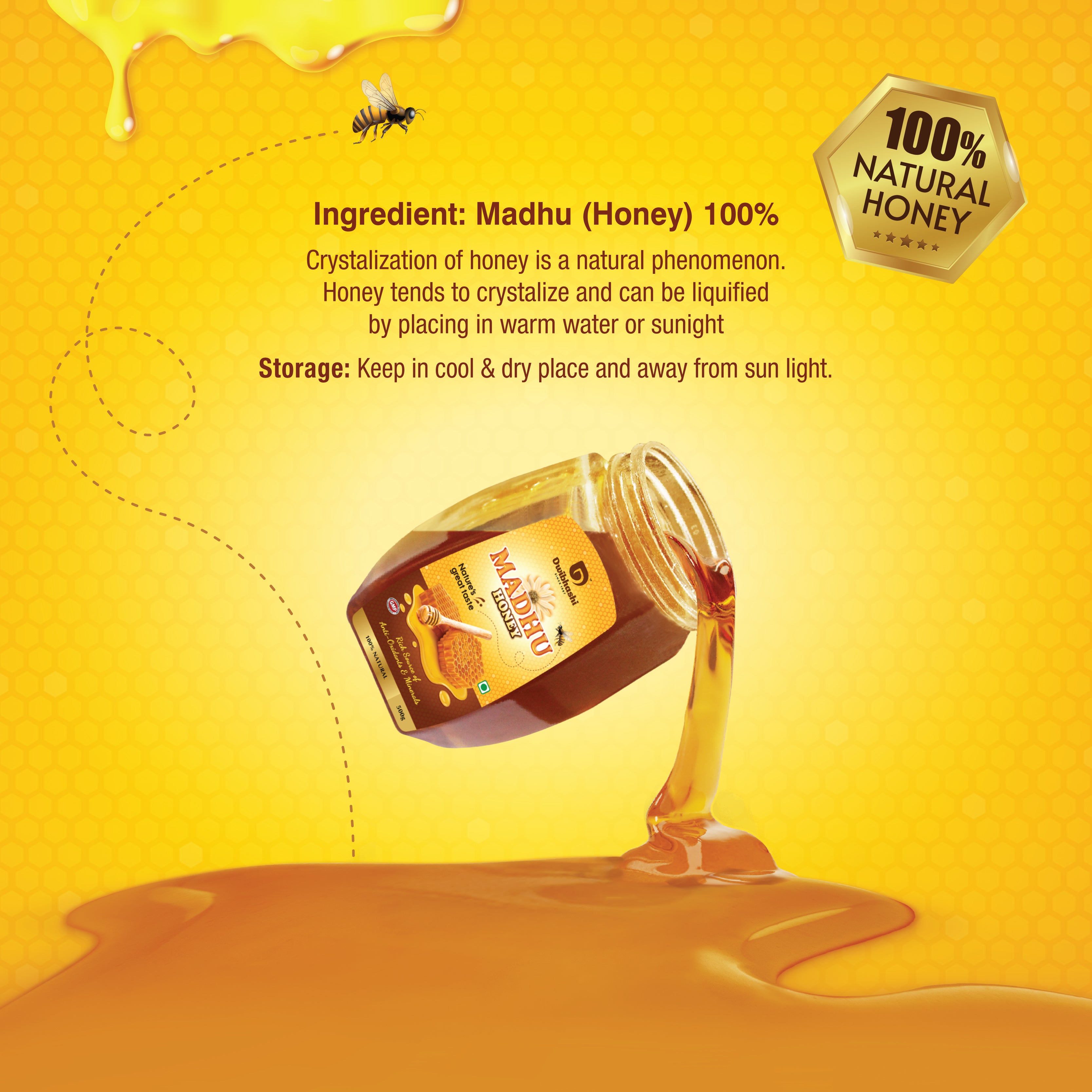 Madhu Honey | Promotes Good Health | Antioxidants Boosts Immunity | 500g