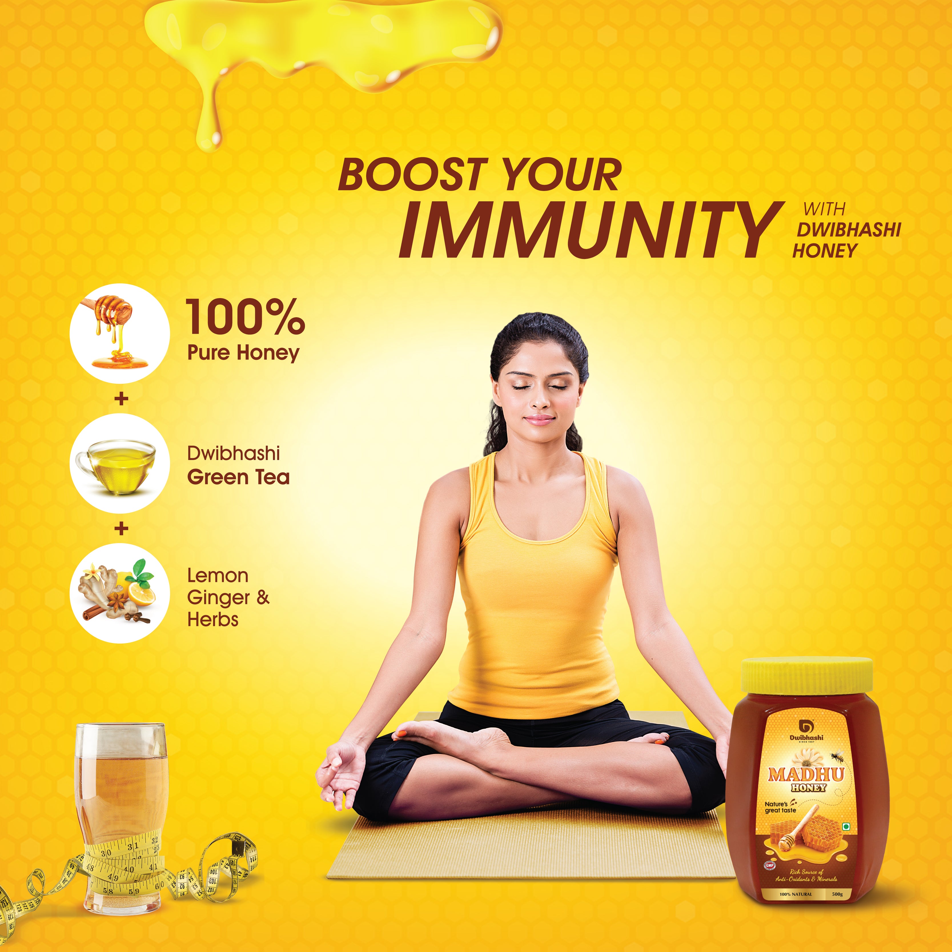 Madhu Honey | Promotes Good Health | Antioxidants Boosts Immunity | 500g
