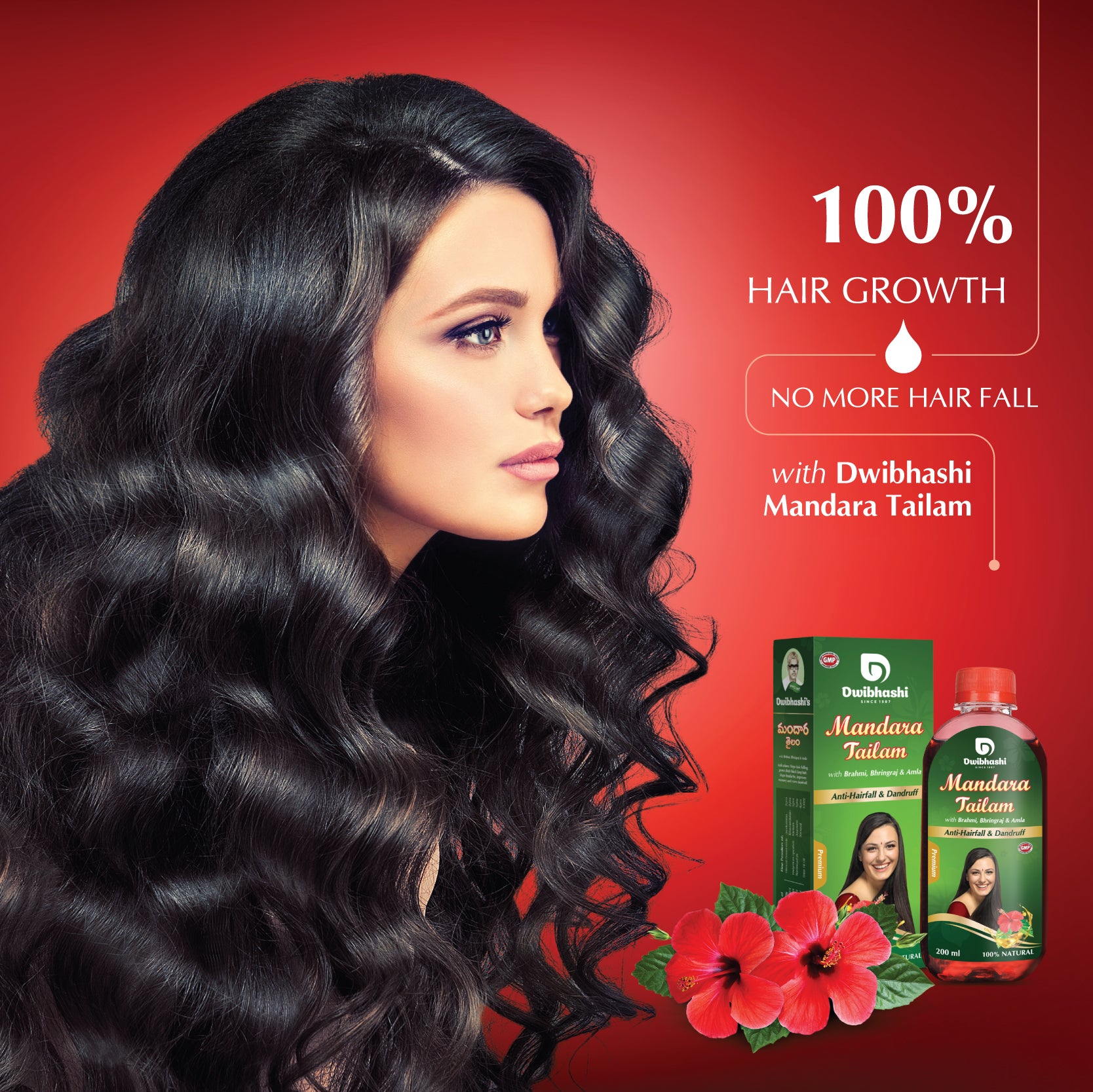 Mandara Tailam | Improves Hair Growth, Anti-Hairfall, Cures Dandruff | Hibiscus Oil| 100ml | 200ml