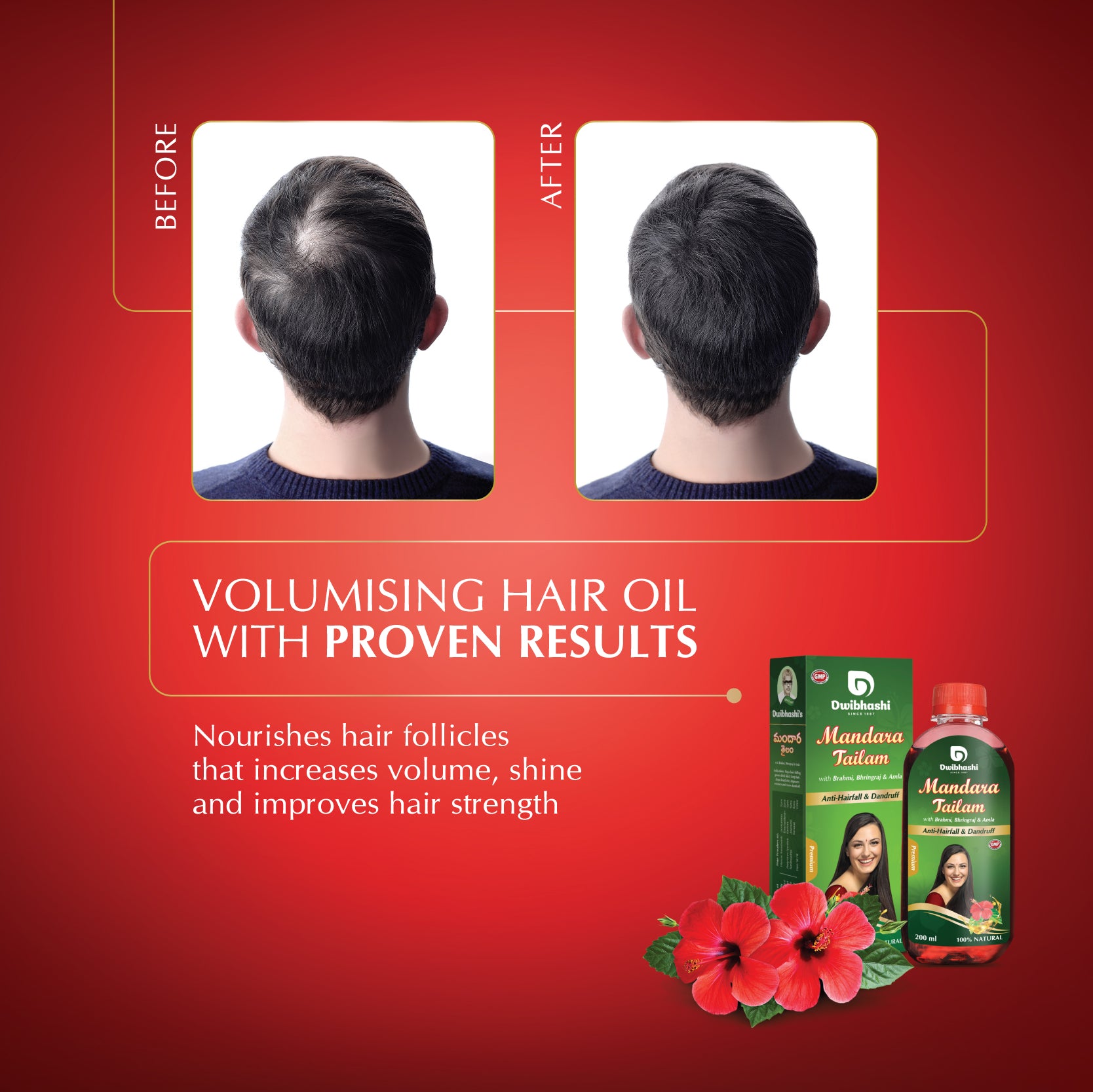 Mandara Tailam | Improves Hair Growth, Anti-Hairfall, Cures Dandruff | Hibiscus Oil| 100ml | 200ml