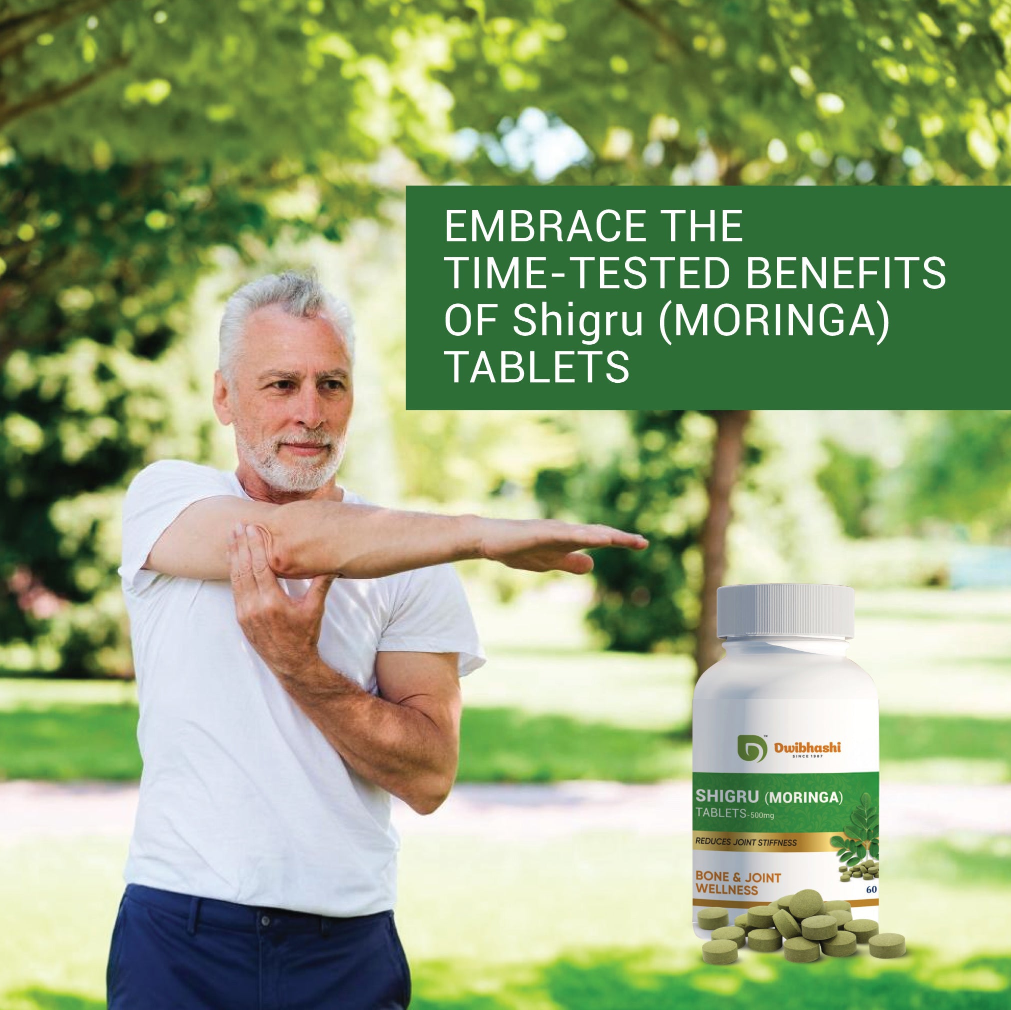 Shigru Moringa Tablets | Rich in Nutrients | Reduces Joint Stiffness | 60 tabs