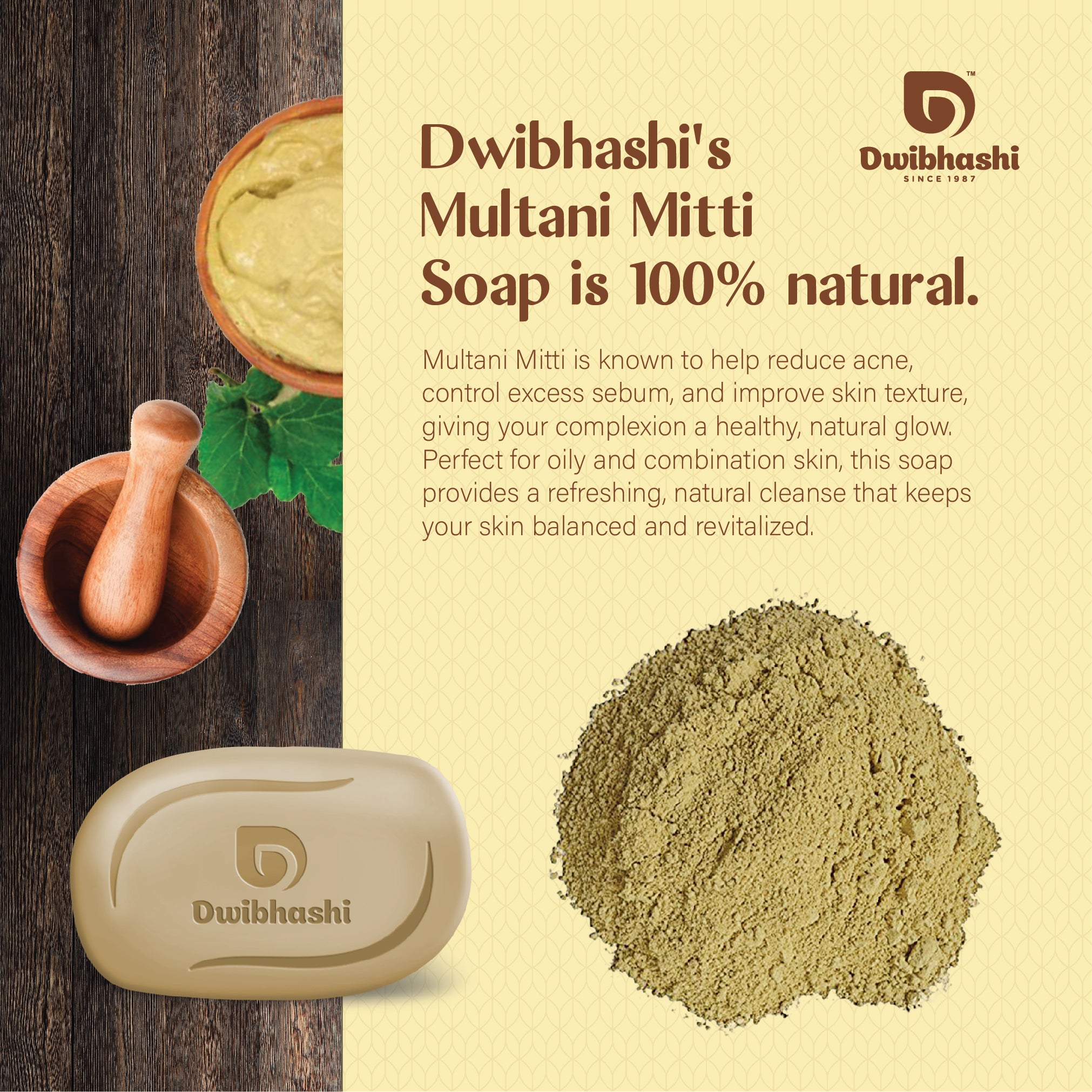 Multani Mitti Soap |  Purity & Glow from Nature’s Clay | 100g