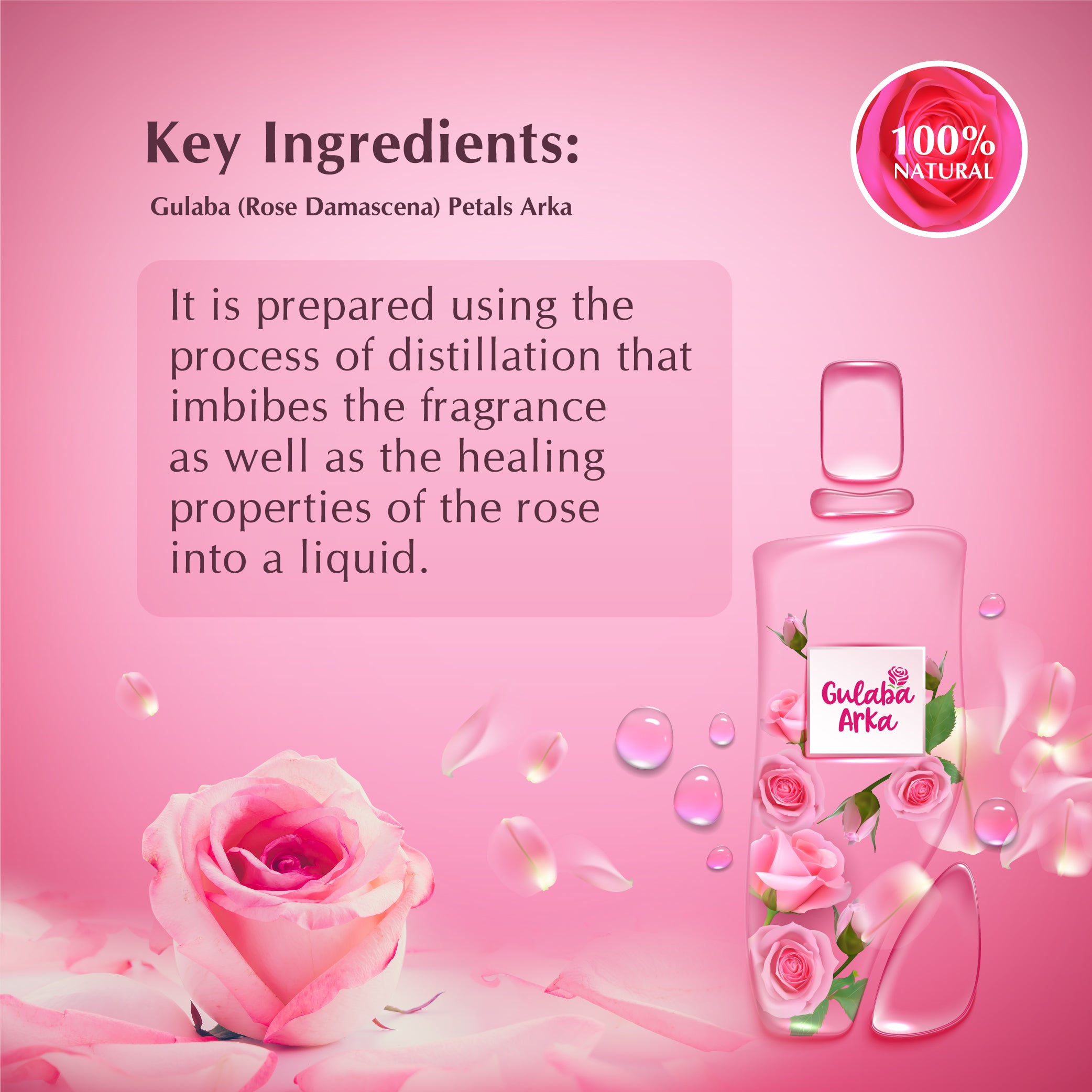 Rose Water |  Enhance the Skin Tone | 120ml | 500ml