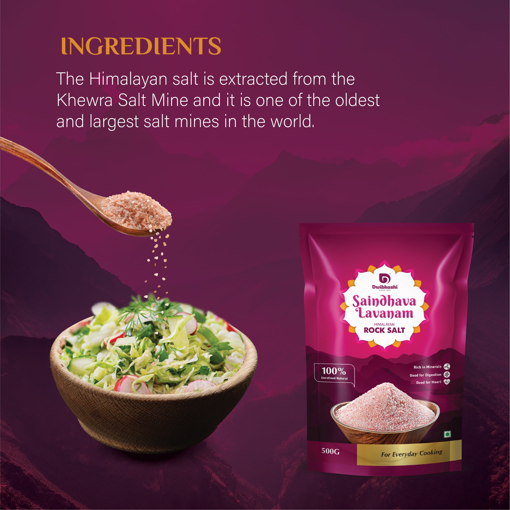 Rock Salt | Rich in Minerals | 100% Unrefined Natural | 250g | 500g