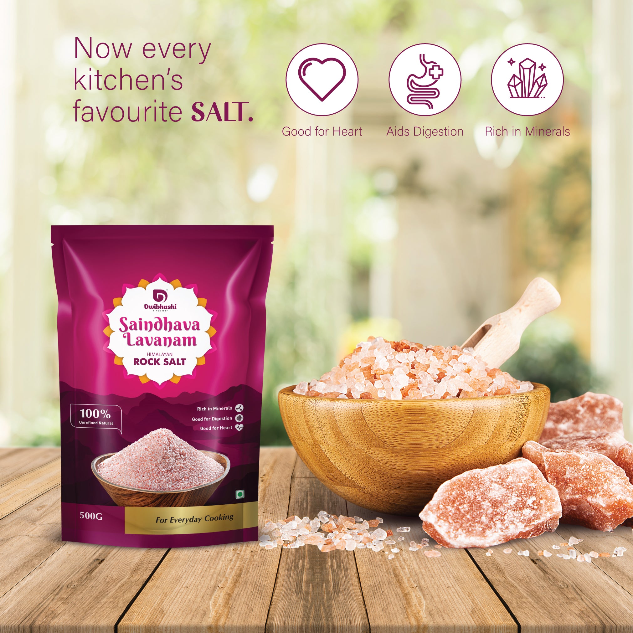 Rock Salt | Rich in Minerals | 100% Unrefined Natural | 250g | 500g