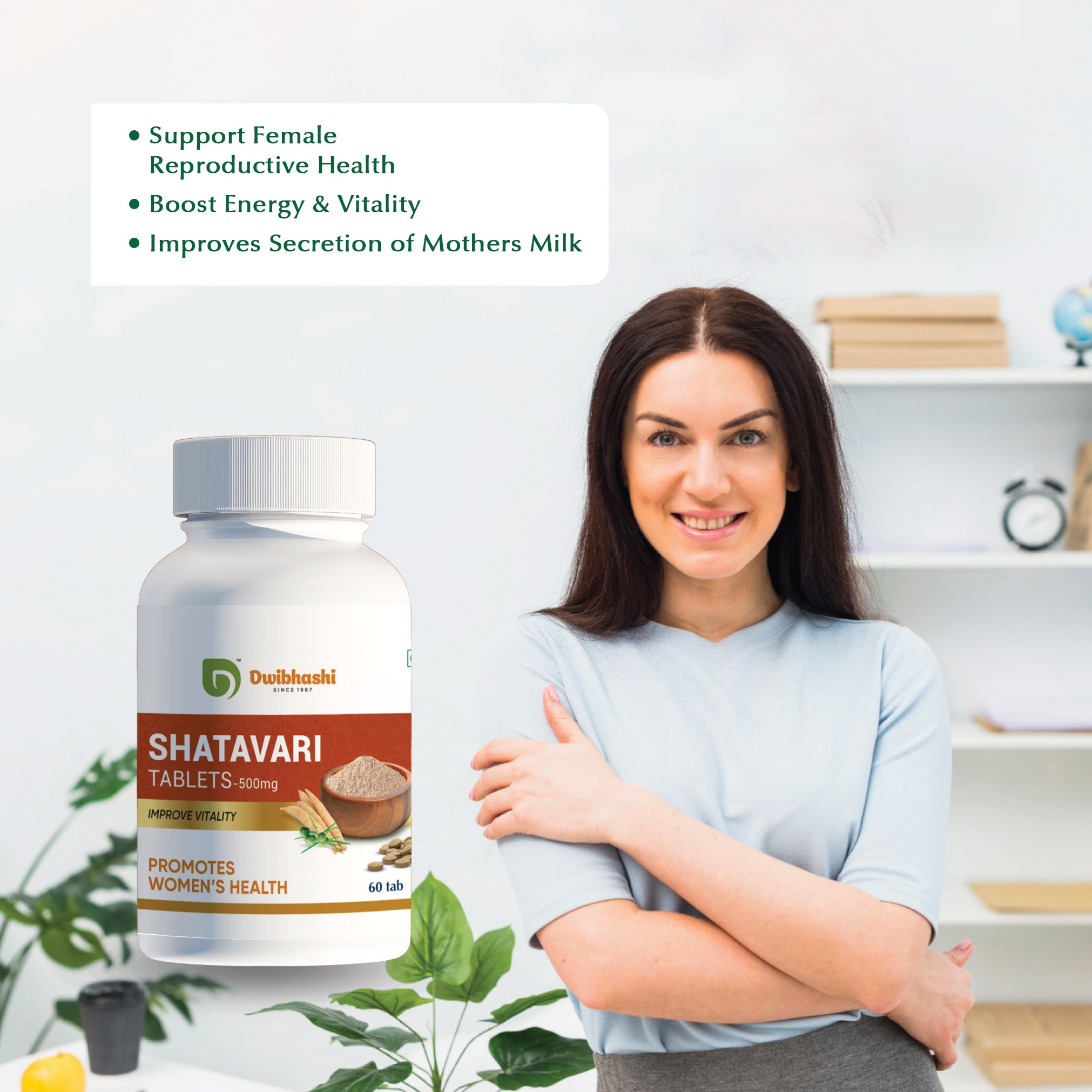 Shatavari Tablets | Balances Hormones | Supports Reproductive Health | 60 tabs