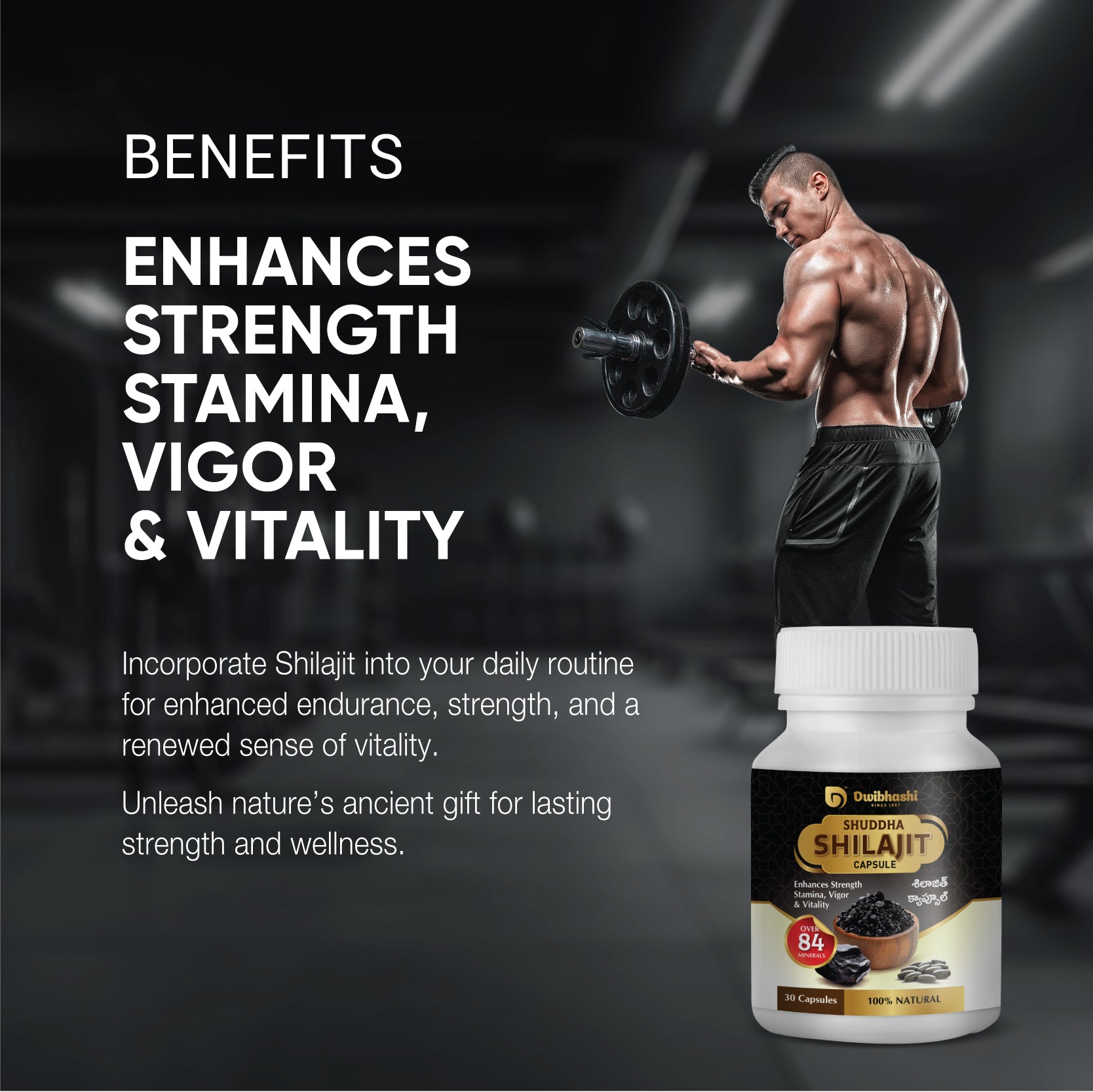 Suddha Shilajith Capsules |  Improve Overall Wellness | 500mg