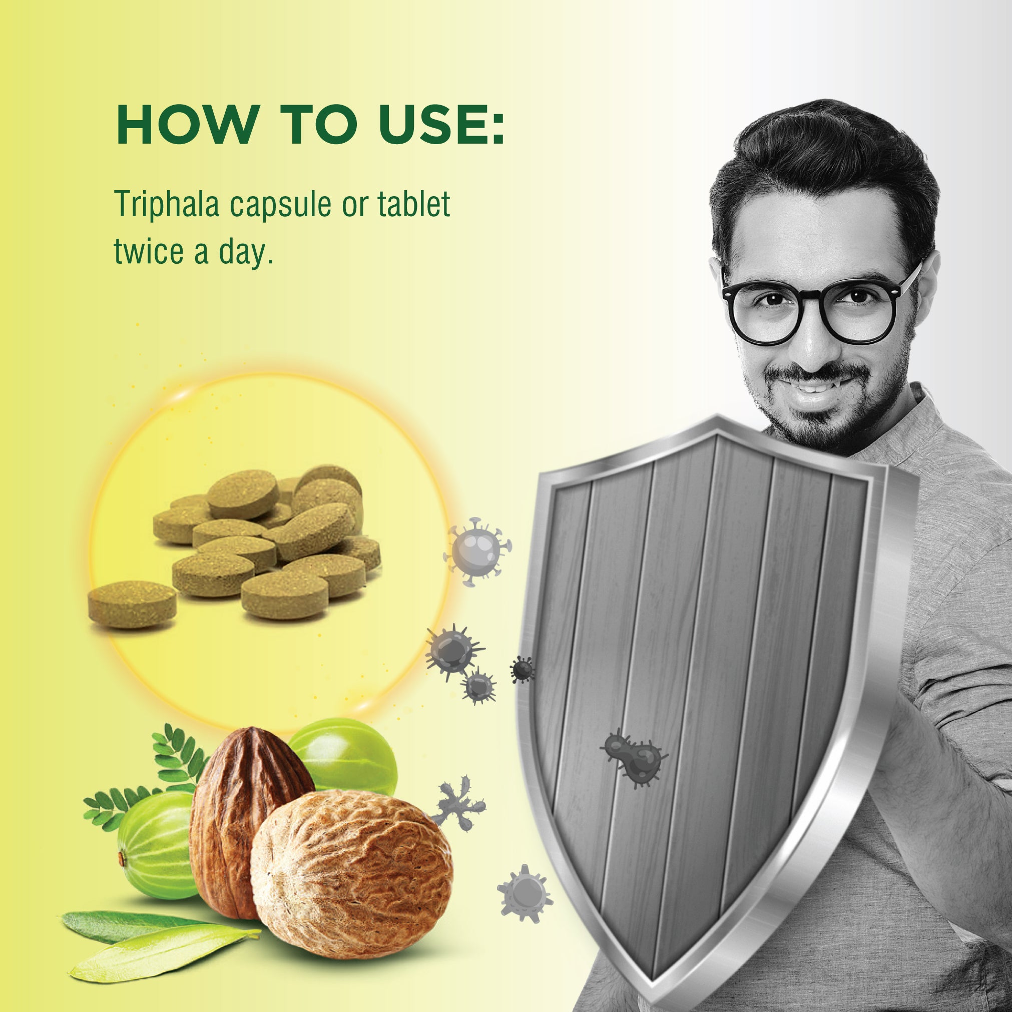 Triphala Tablets | Rich in Antioxidants | Cleanses the Colon | 1000mg