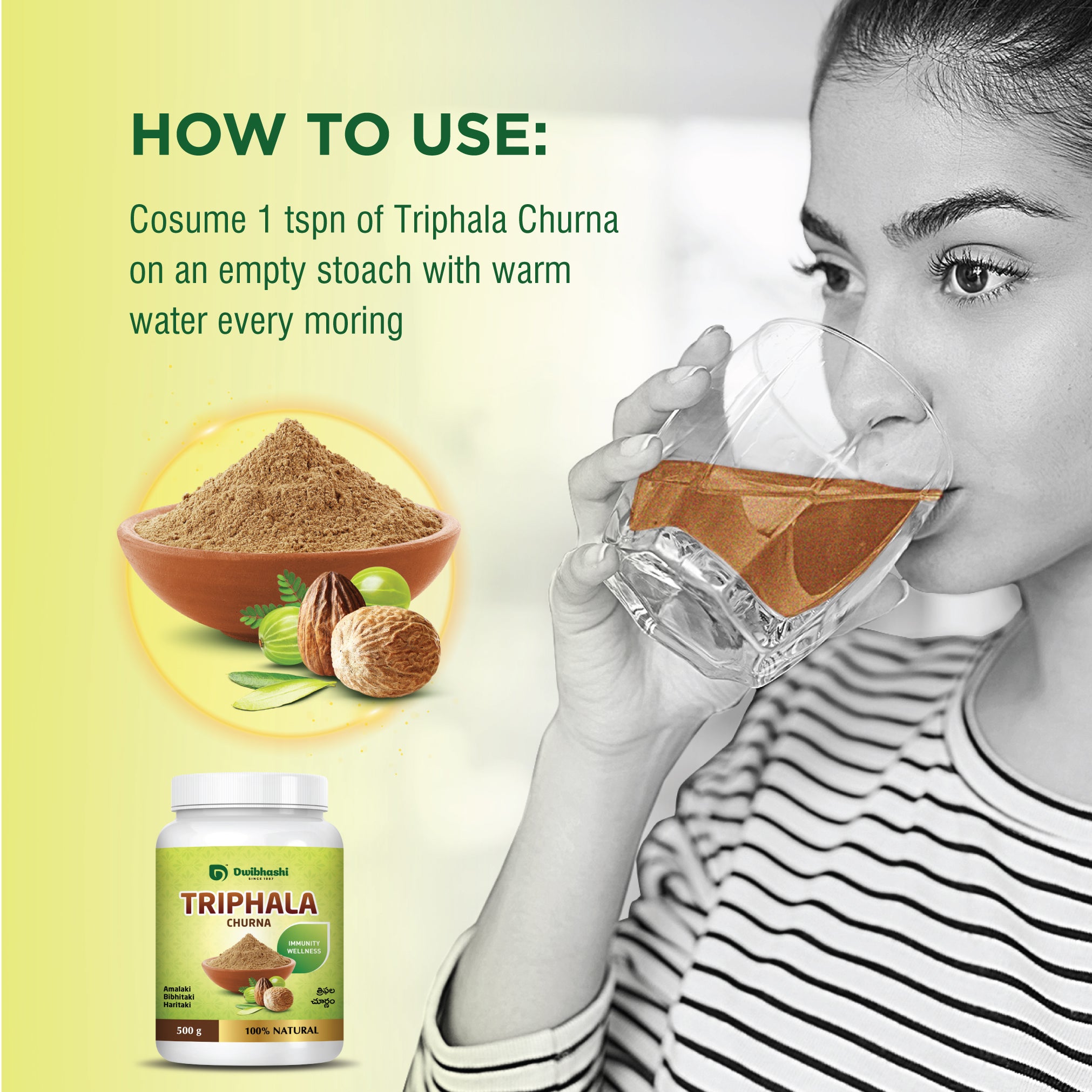 Triphala Churnam | Quick Acidity & Gas Relief | 100g | 500g