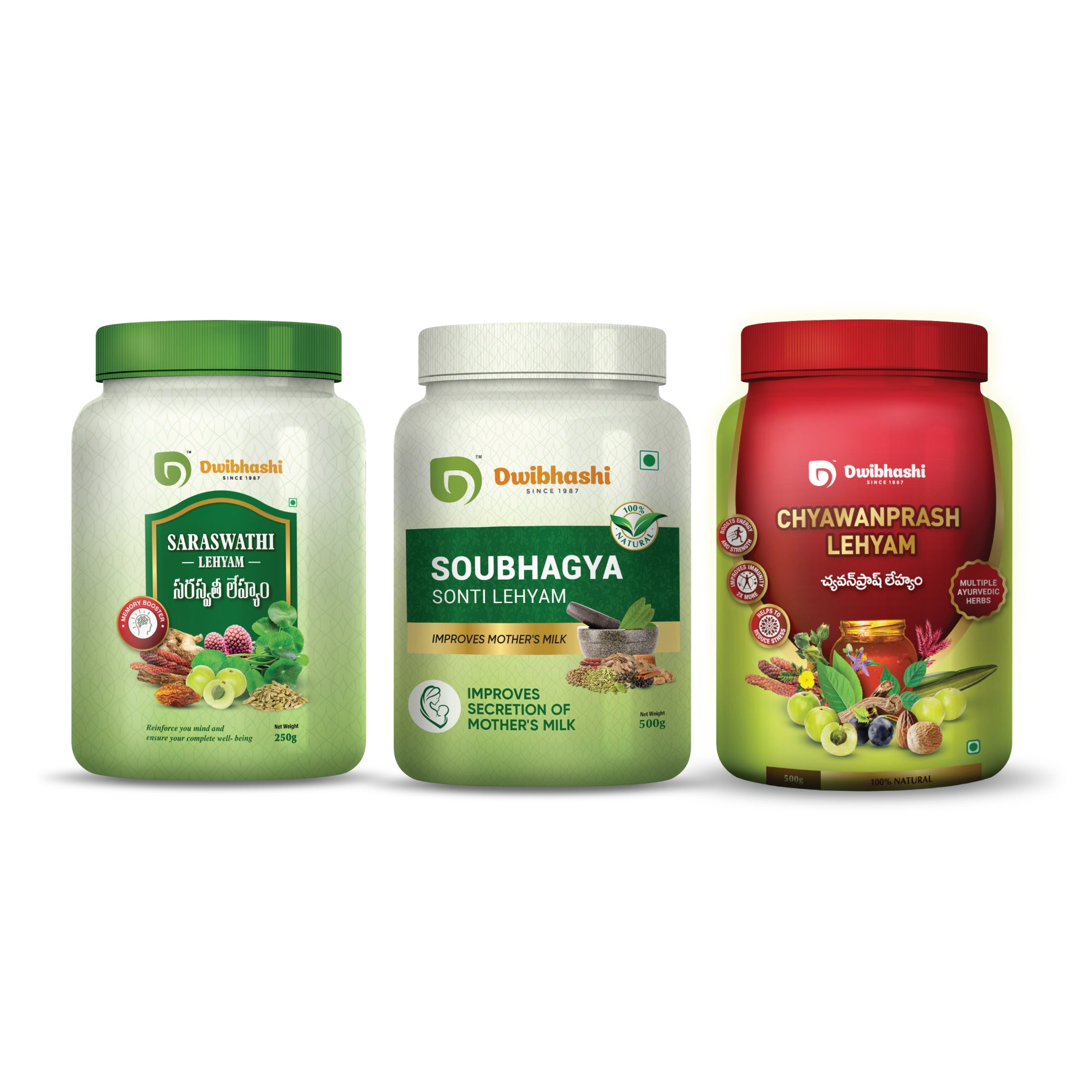 Saraswathi Lehyam + Soubhagya Lehyam + Chyawanprash Lehyam