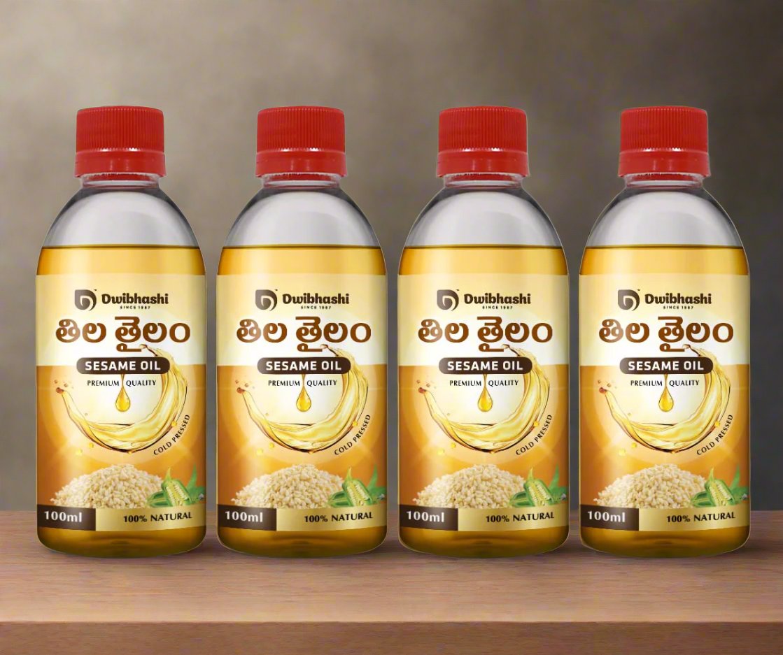 Sesame Oil (Tila Tailam) | Rich Source of Vitamin B,Controls Blood Pressure | 400ml (Pack of 4)